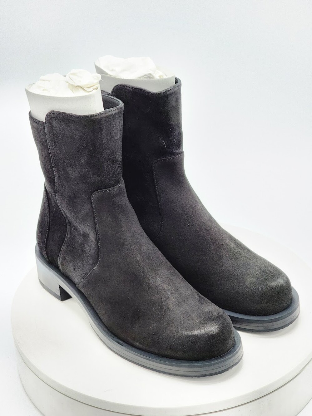 Stuart Weitzman 5050 Bold Zip Black Suede Boots Women’s 7 B 37.5